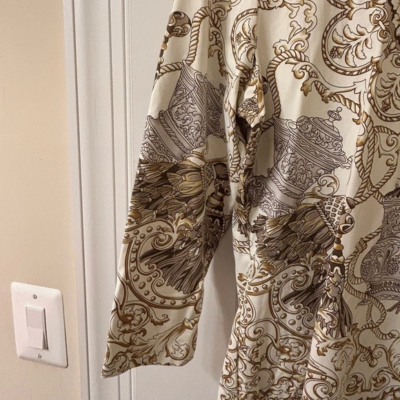J. McLaughlin Cream and Brown Patterned Blouse - Picture 4 of 7